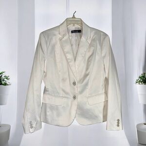 7th Avenue White Tailored Blazer Jacket with Notched Lapels size 8